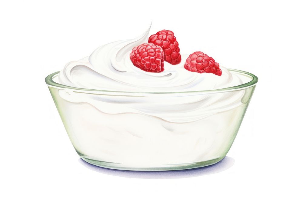 Food raspberry dessert yogurt. AI generated Image by rawpixel.