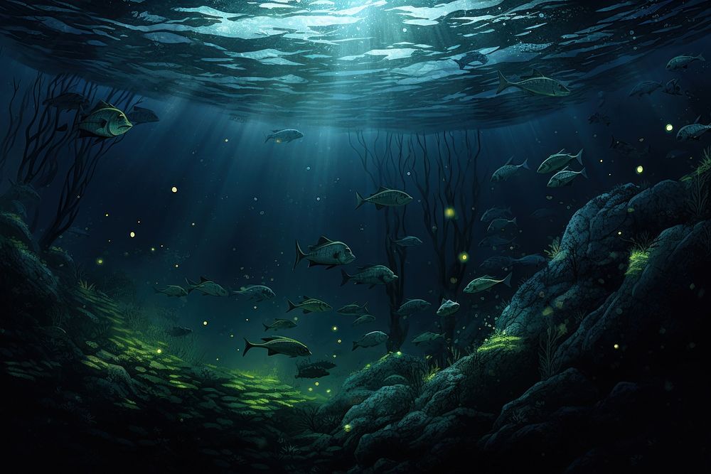 Fish sea underwater outdoors. AI generated Image by rawpixel.