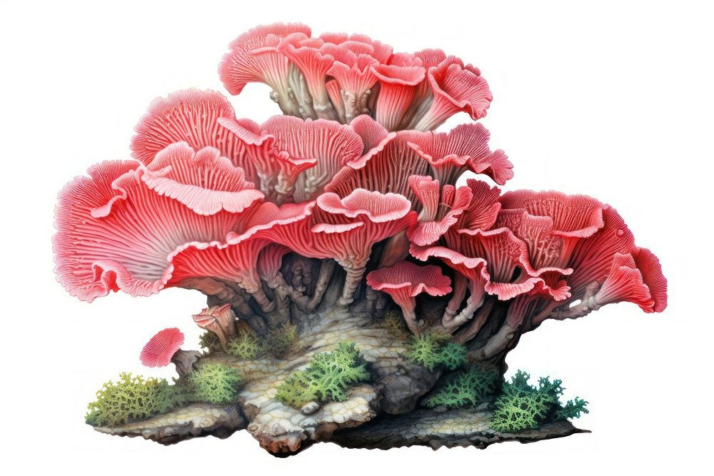 Mushroom fungus plant auricularia, digital paint illustration.