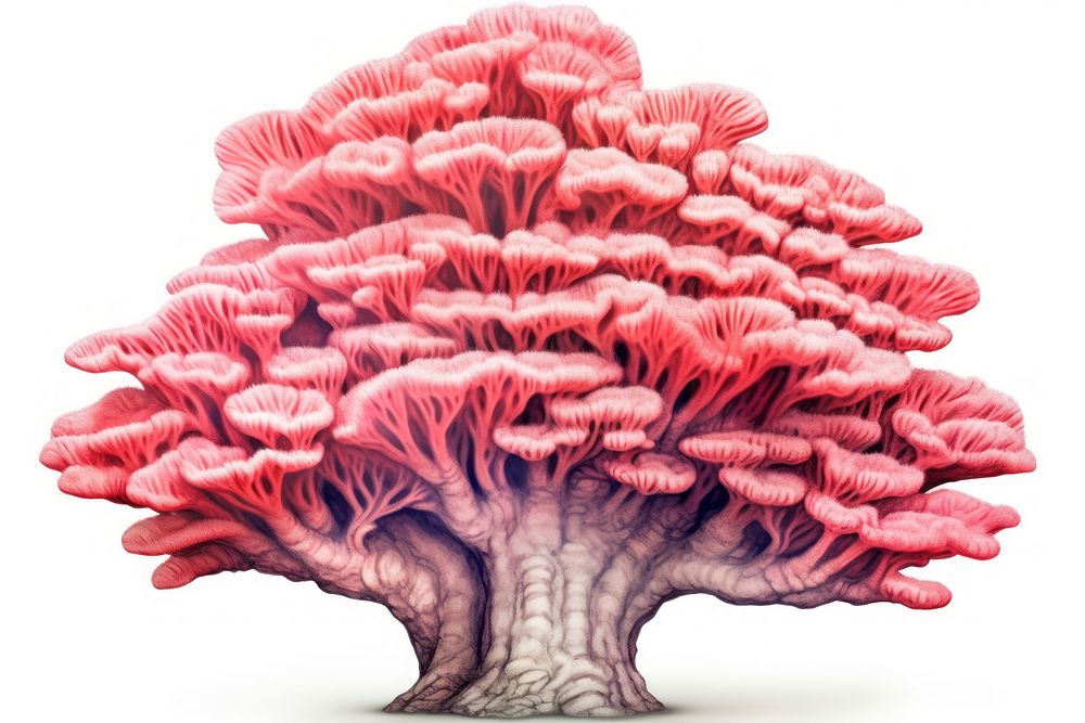 Mushroom outdoors nature fungus, digital paint illustration. AI generated image