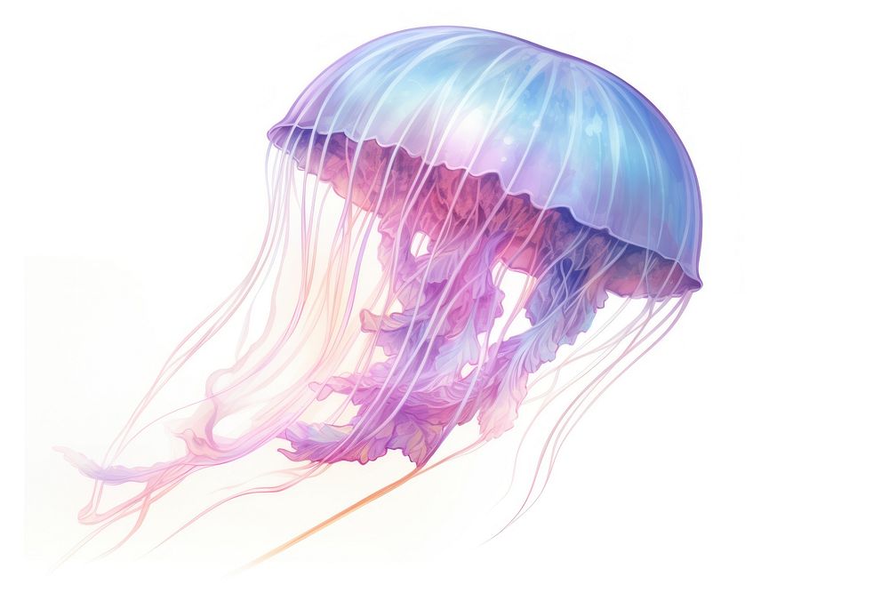 Jellyfish invertebrate transparent underwater. AI generated Image by rawpixel.