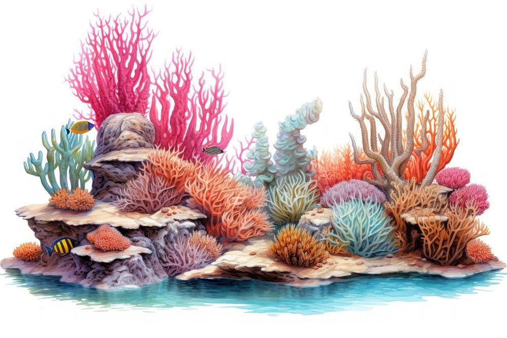 Coral, digital paint illustration. 