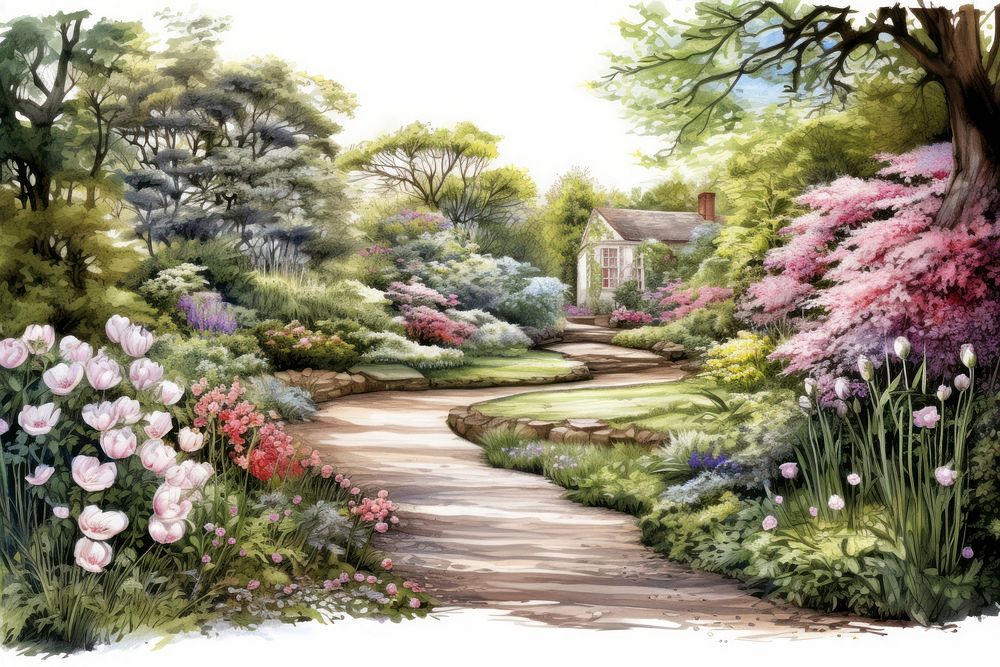 Garden outdoors woodland nature. AI generated Image by rawpixel.