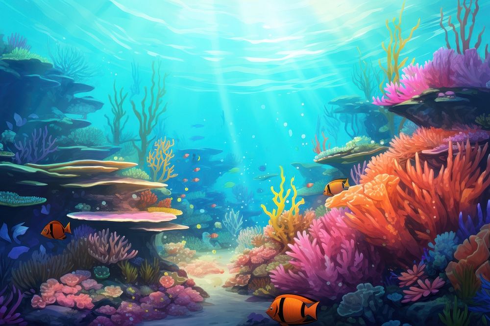 Fish sea underwater aquarium. 