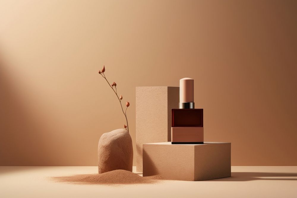 Cosmetics perfume container lighting. AI generated Image by rawpixel.