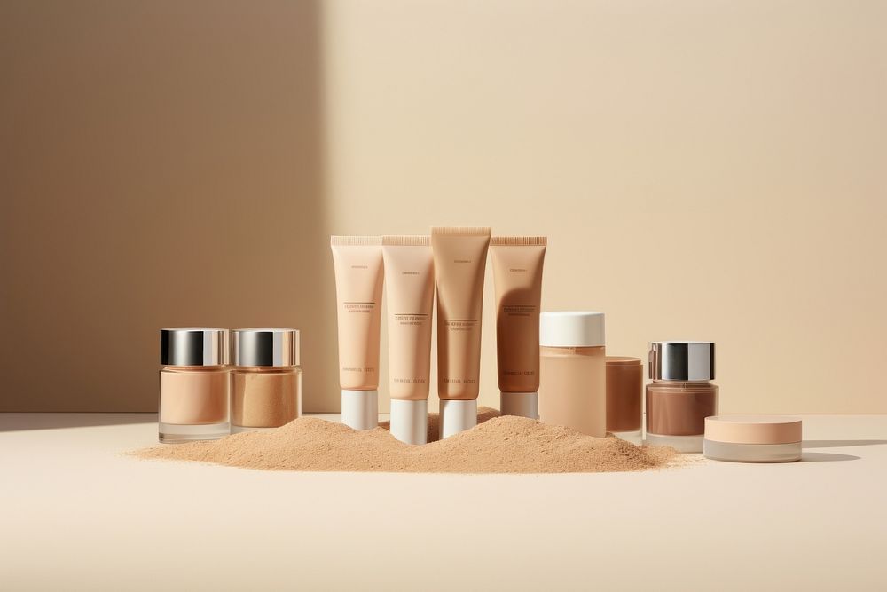 Cosmetics container variation seasoning. AI generated Image by rawpixel.