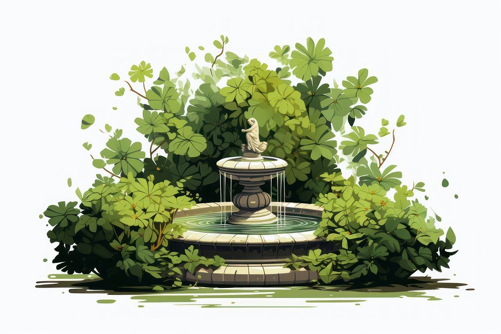 Fountain garden outdoors plant. AI generated Image by rawpixel.