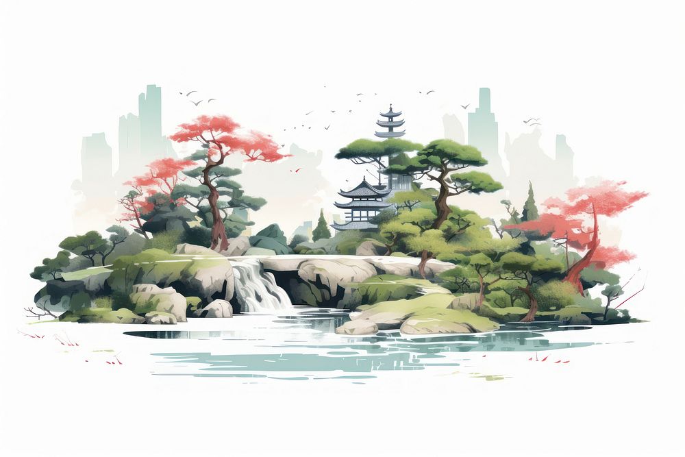 Outdoors drawing nature sketch. AI generated Image by rawpixel.