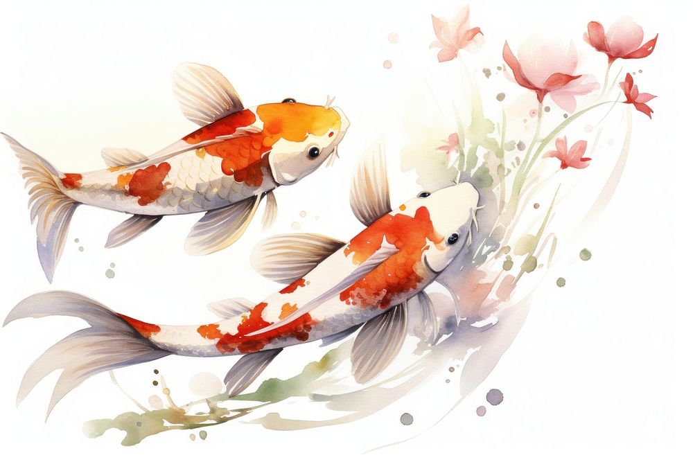 Fish koi animal carp. AI generated Image by rawpixel.