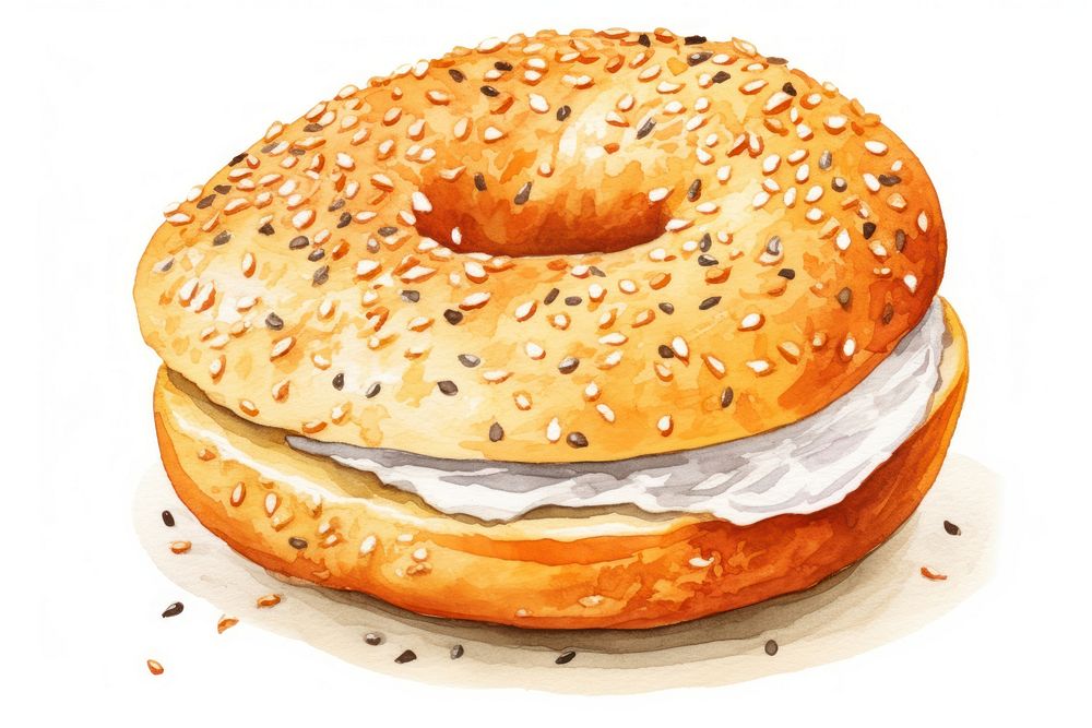 Bagel bread food hamburger. AI generated Image by rawpixel.