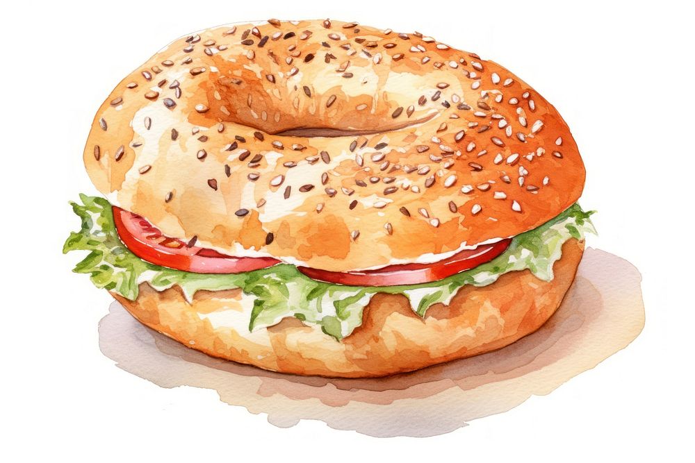 Bagel bread food hamburger. AI generated Image by rawpixel.