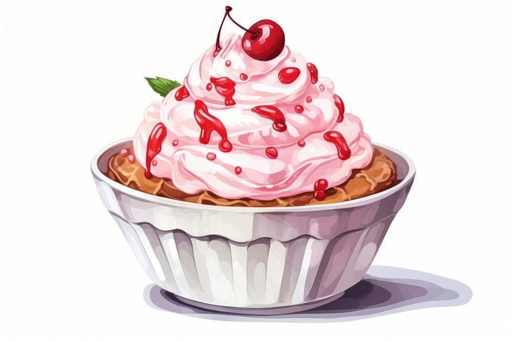 Cream dessert cupcake food. AI generated Image by rawpixel.