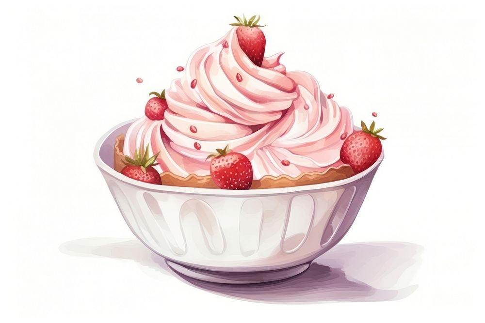 Cream dessert berry fruit. AI generated Image by rawpixel.