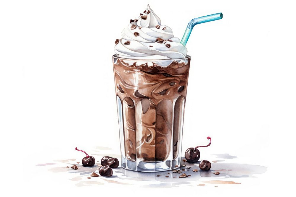 Milkshake chocolate dessert sundae. AI generated Image by rawpixel.