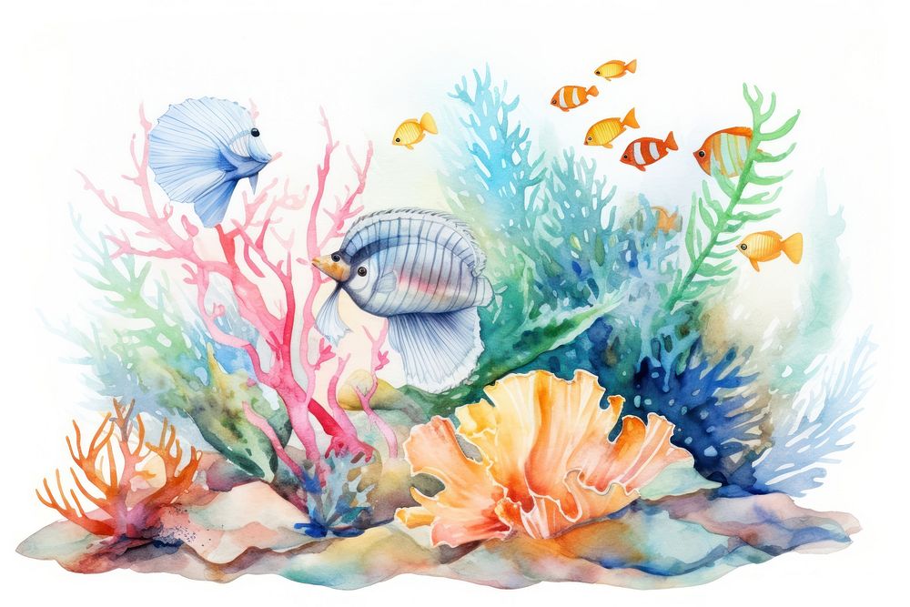 Sea painting aquarium outdoors. AI generated Image by rawpixel.