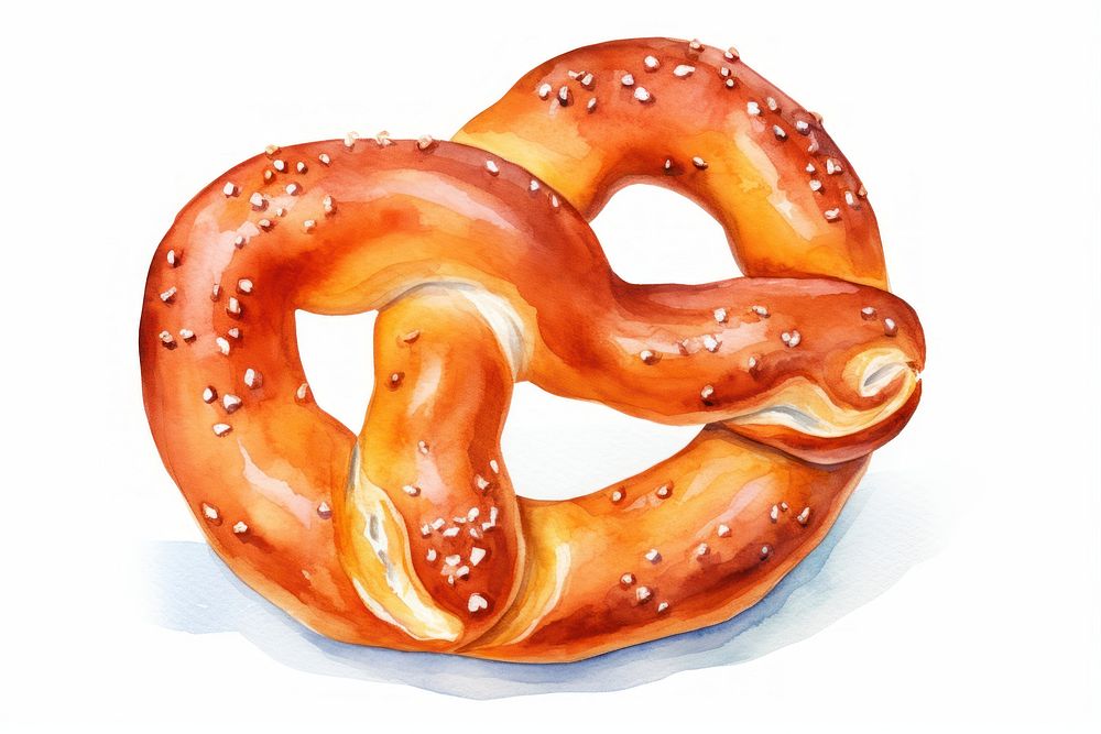 Pretzel food white background freshness. AI generated Image by rawpixel.