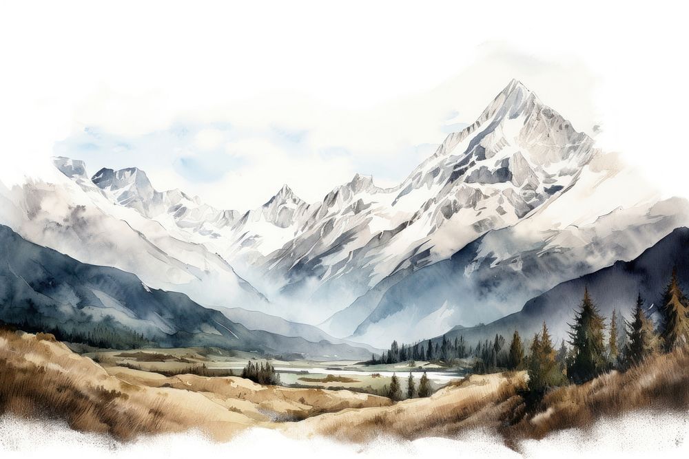 Mountain wilderness landscape panoramic. AI generated Image by rawpixel.