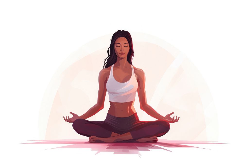 Yoga sports adult cross-legged. AI generated Image by rawpixel.