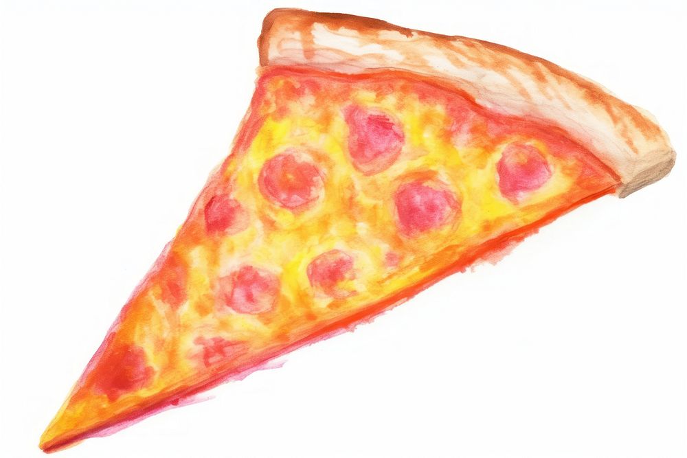 Pizza slice food white background. AI generated Image by rawpixel.