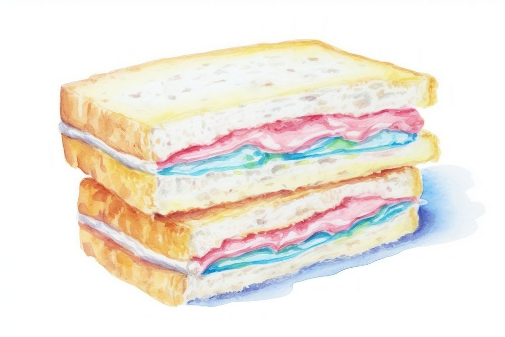 Sandwich food bread white background. AI generated Image by rawpixel.