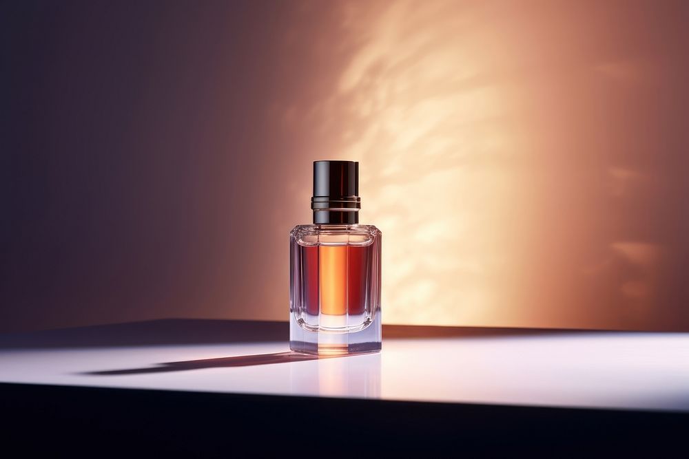 Perfume cosmetics lighting bottle. AI generated Image by rawpixel.