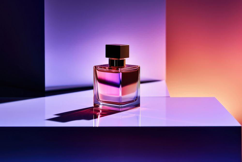 Perfume cosmetics lighting bottle. 