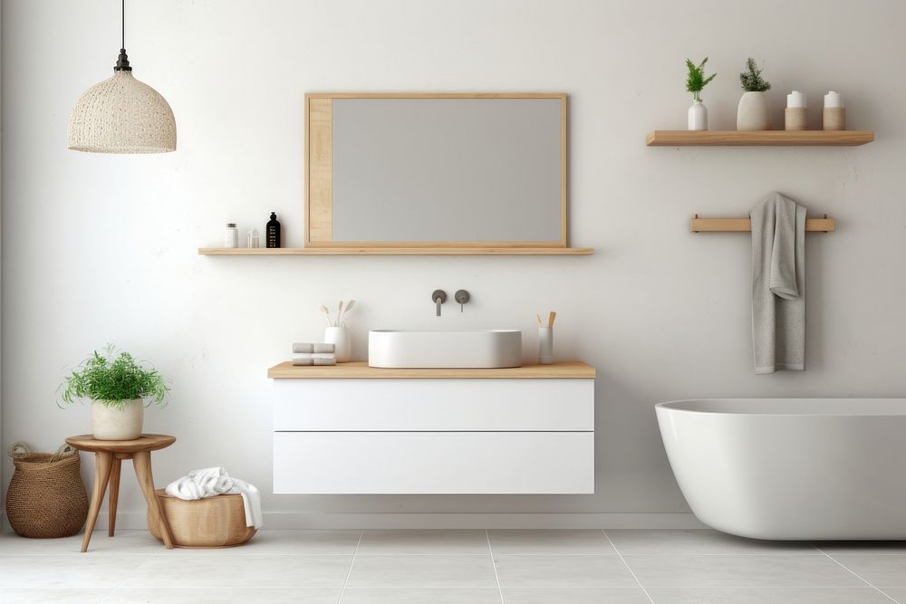 Bathroom bathtub sink wall. AI generated Image by rawpixel.