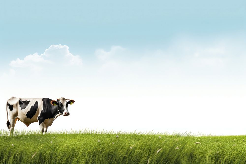 Cow grassland livestock outdoors. AI generated Image by rawpixel.