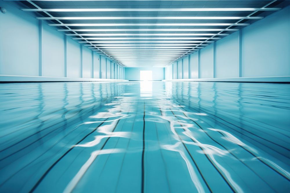 Swimming sports architecture reflection. 