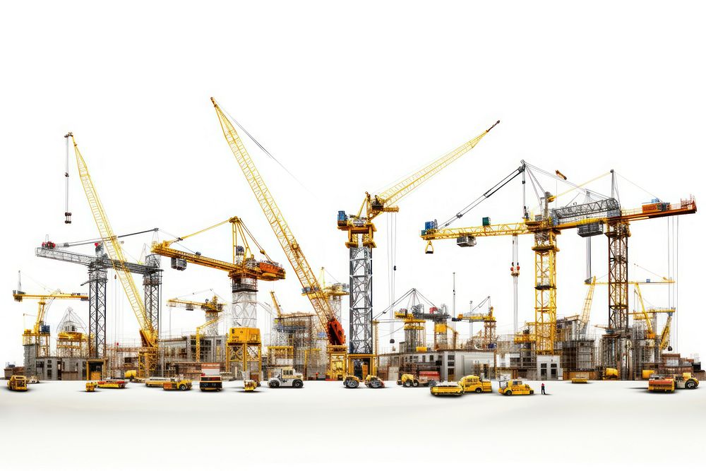 Construction vehicle construction site white background. AI generated Image by rawpixel.