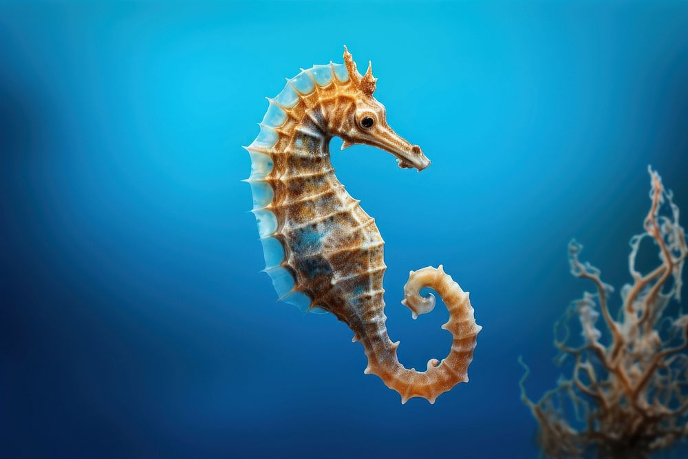 Seahorse wildlife animal underwater. AI generated Image by rawpixel.