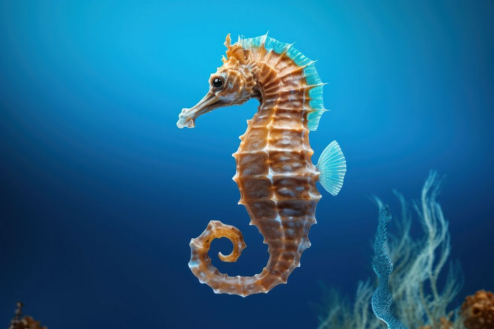 Seahorse animal underwater jellyfish. AI generated Image by rawpixel.