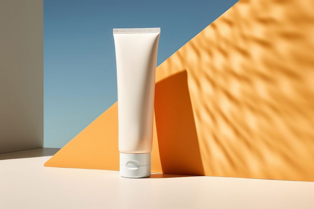 Cosmetics sunscreen toothpaste bottle. AI generated Image by rawpixel.