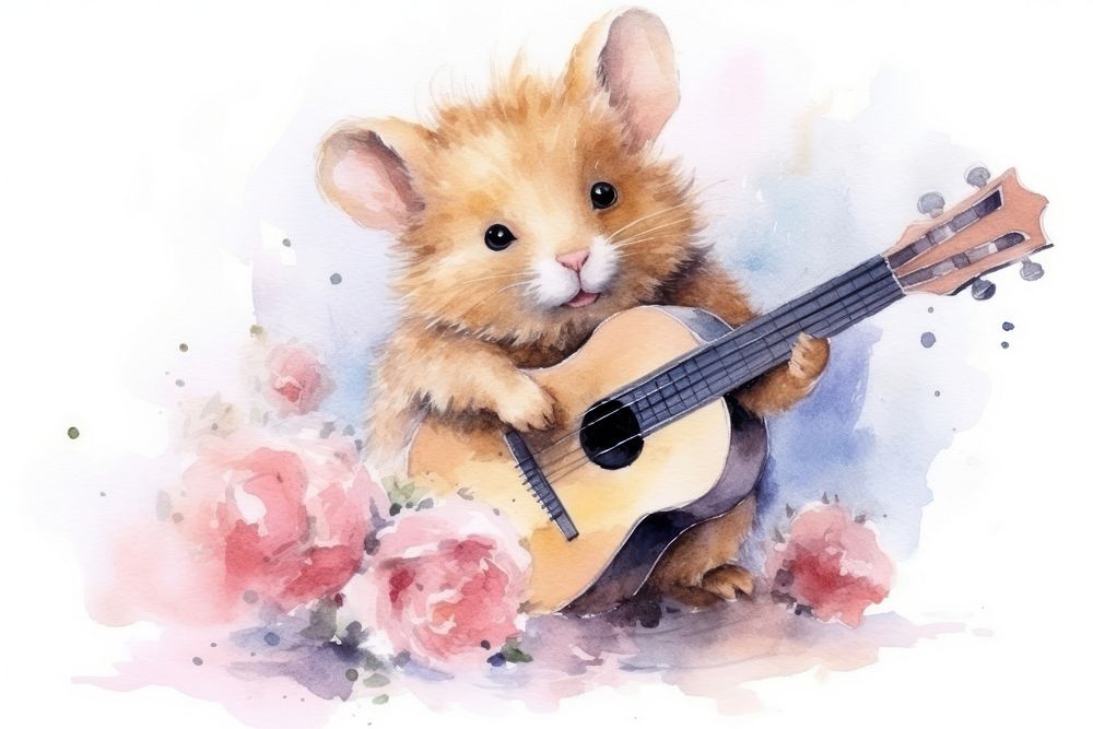 Hamster mammal rodent music. AI generated Image by rawpixel.