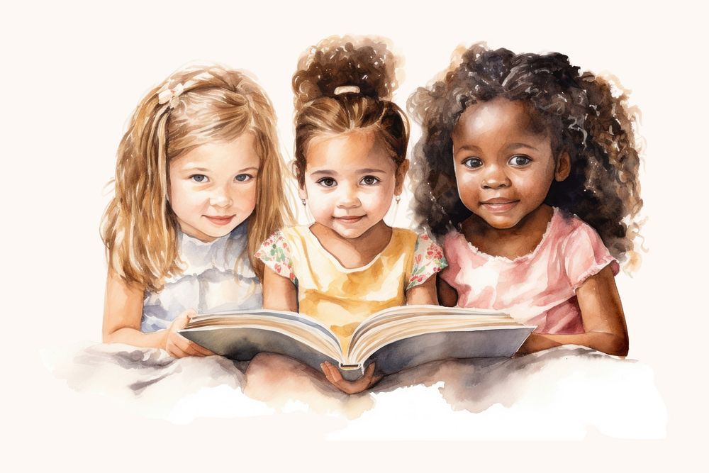 Portrait reading child togetherness. AI generated Image by rawpixel.