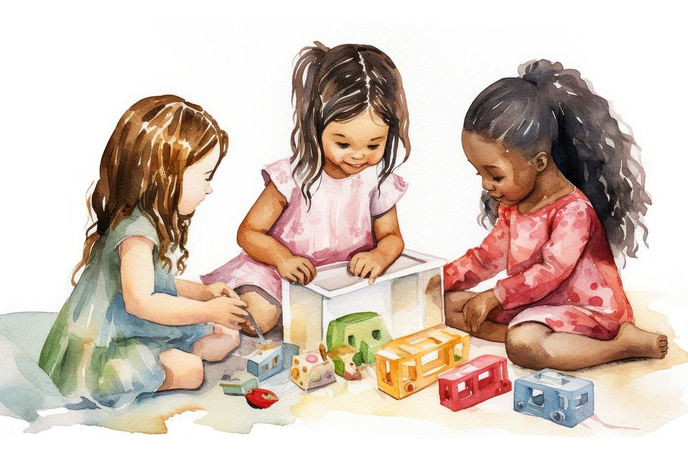 Child girl toy togetherness. AI generated Image by rawpixel.