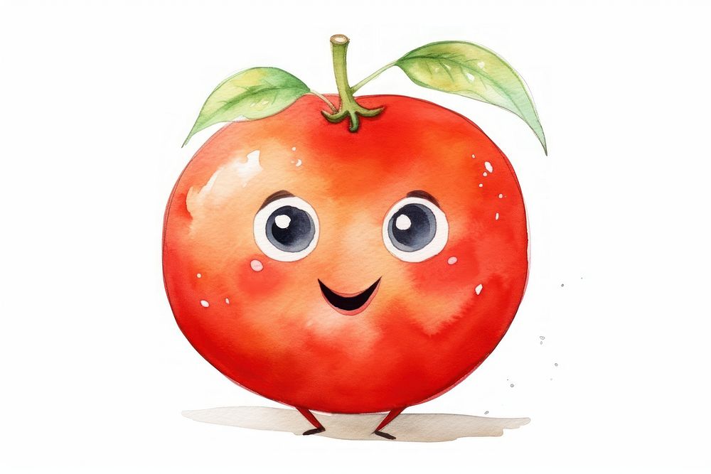 Tomato fruit food face. AI generated Image by rawpixel.