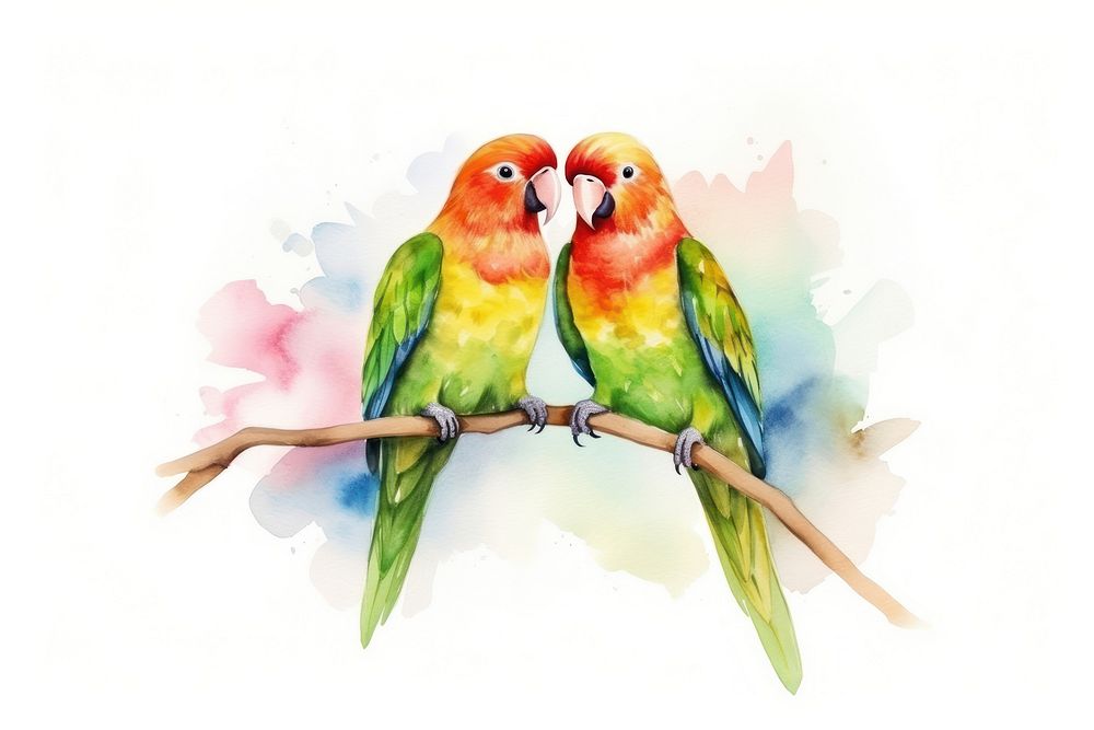 Bird lovebird parrot animal. AI generated Image by rawpixel.