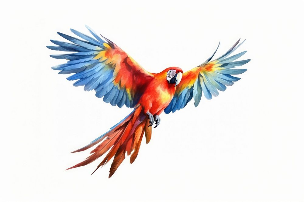 Parrot animal flying macaw. AI generated Image by rawpixel.
