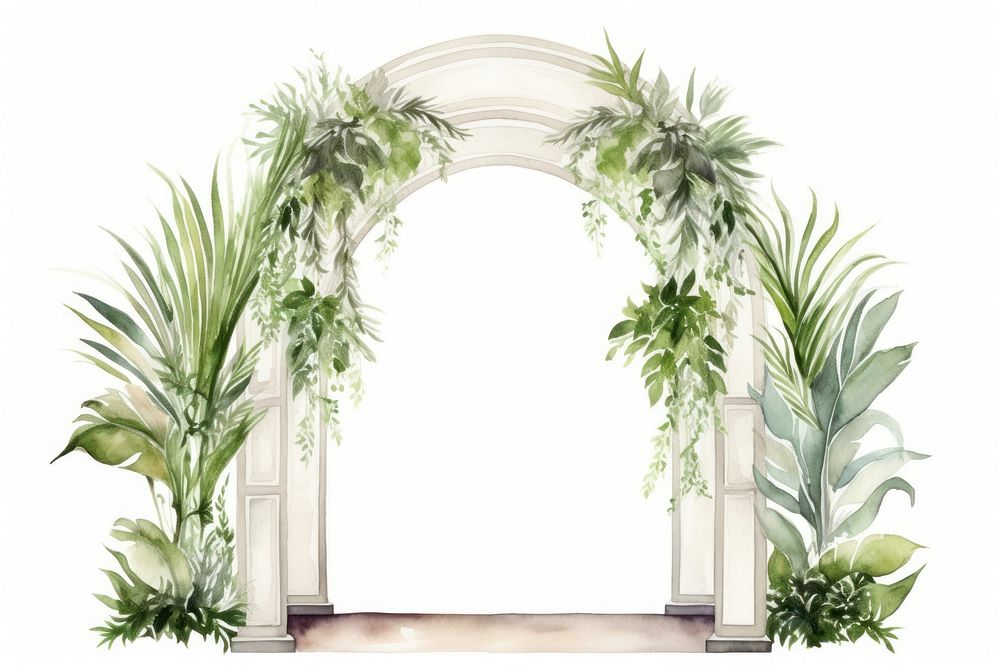 Arch architecture plant floristry. AI generated Image by rawpixel.