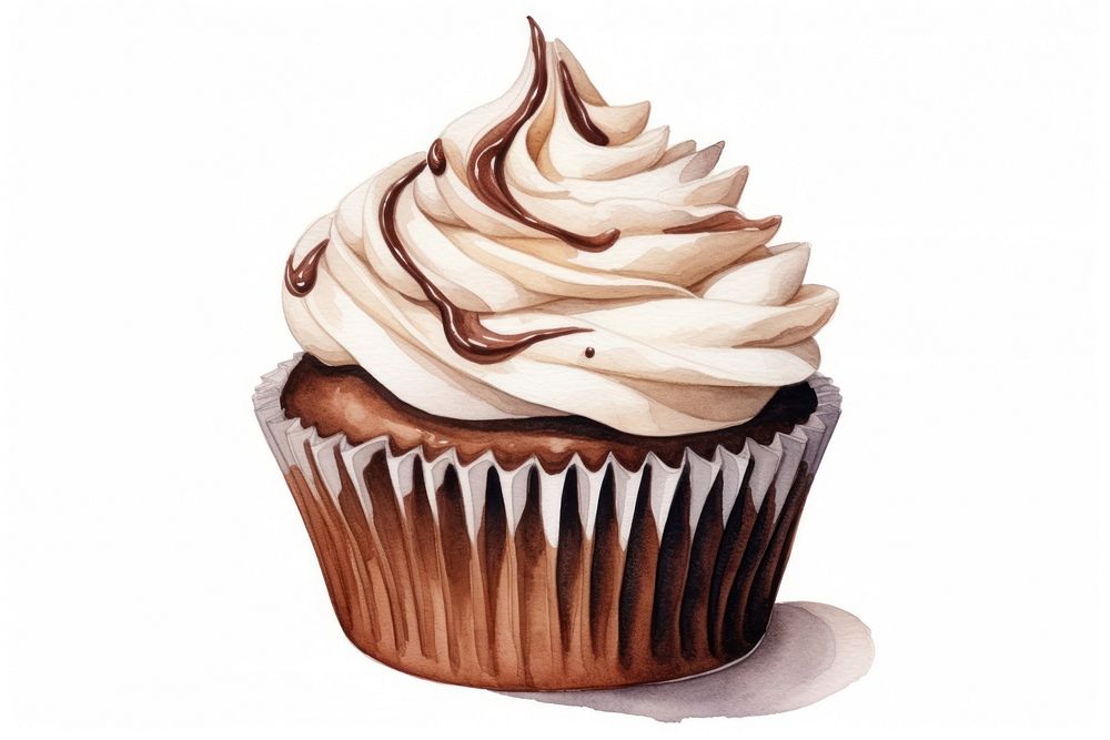 Cupcake chocolate dessert cream. AI generated Image by rawpixel.
