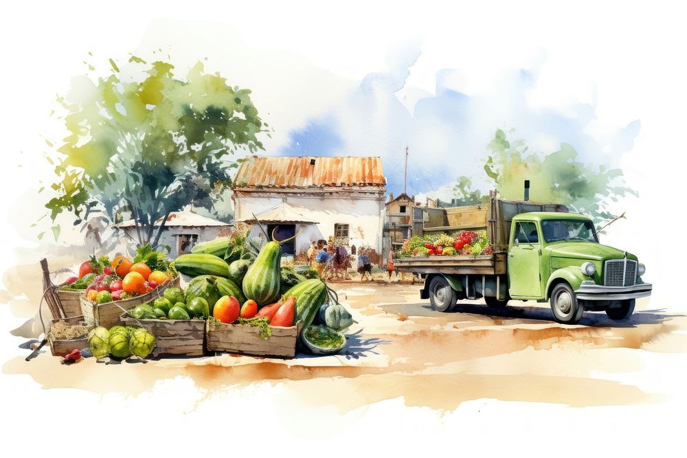 Outdoors vehicle truck plant. AI generated Image by rawpixel.