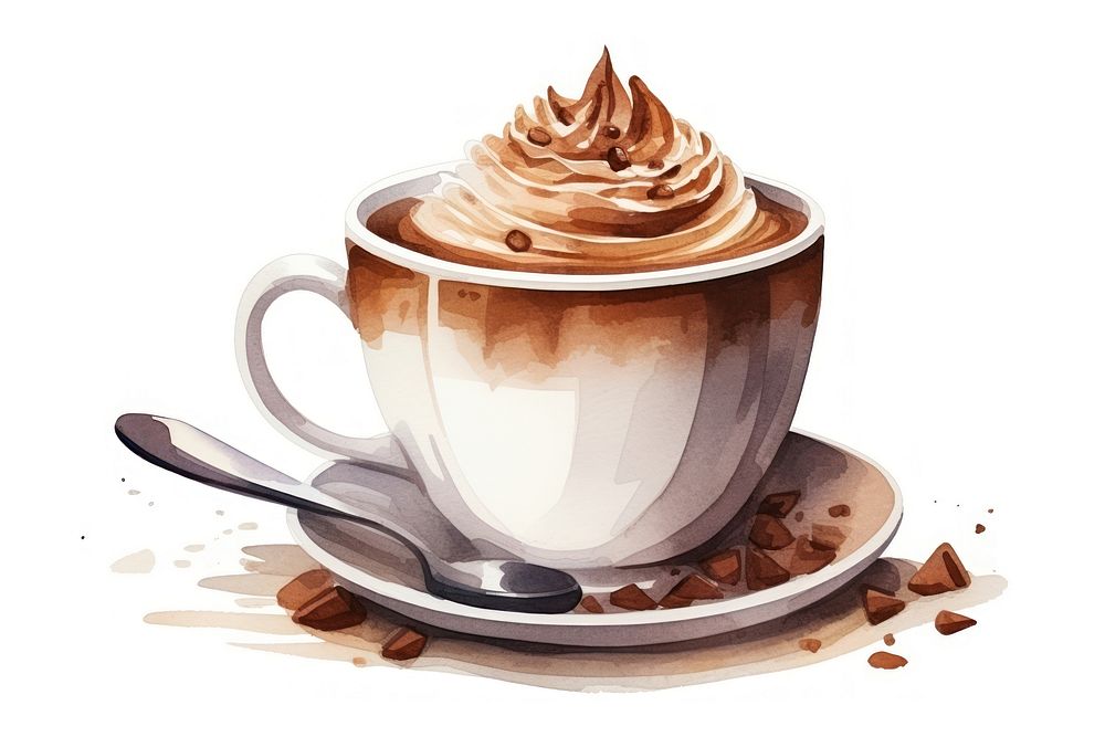 Chocolate dessert coffee saucer. AI generated Image by rawpixel.