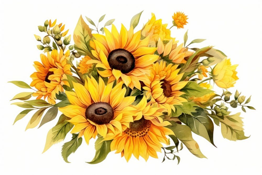 Sunflower plant flower bouquet inflorescence. AI generated Image by rawpixel.
