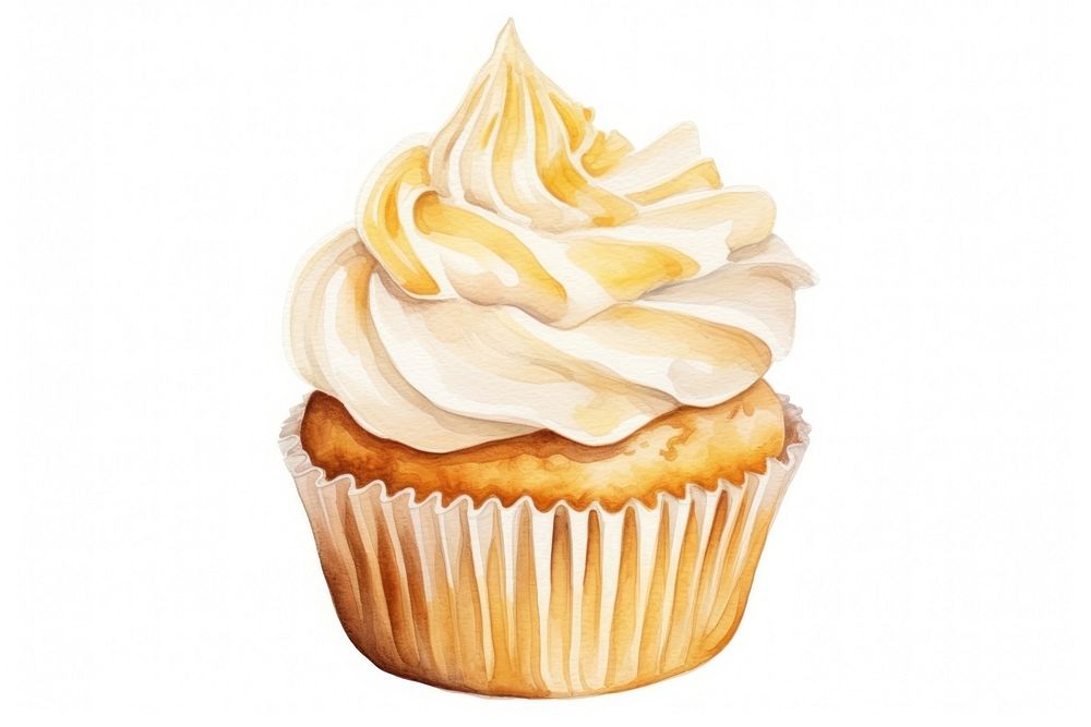 Cupcake dessert vanilla icing. AI generated Image by rawpixel.