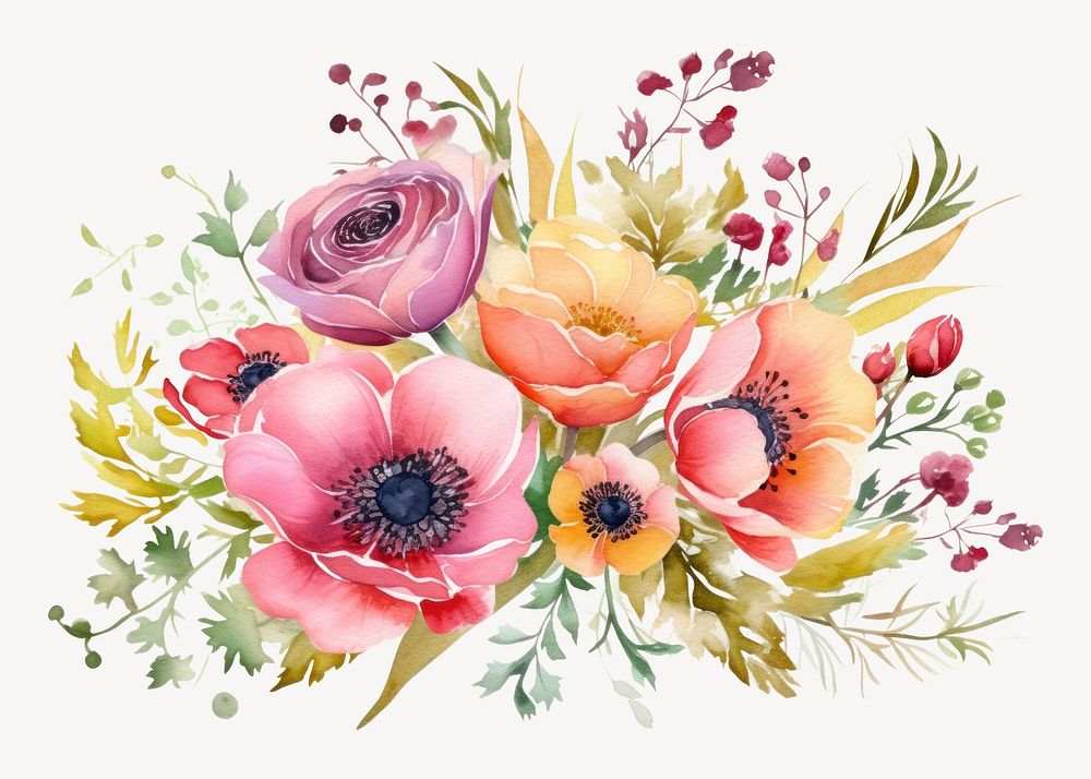 Painting pattern flower plant. AI generated Image by rawpixel.