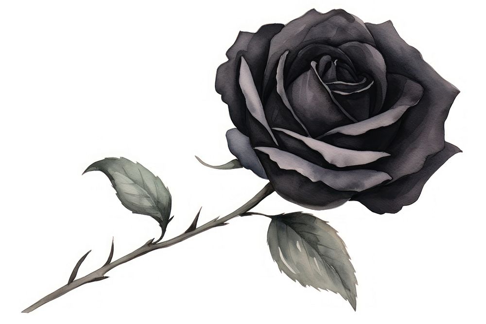 Rose flower plant black. AI generated Image by rawpixel.