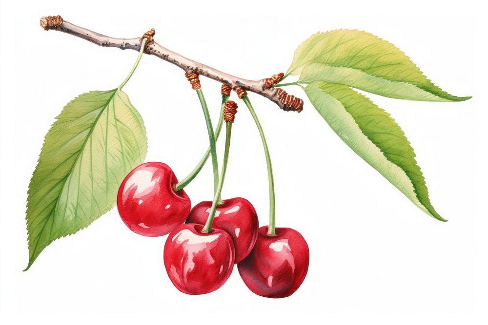 Cherry produce plant fruit. AI generated Image by rawpixel.