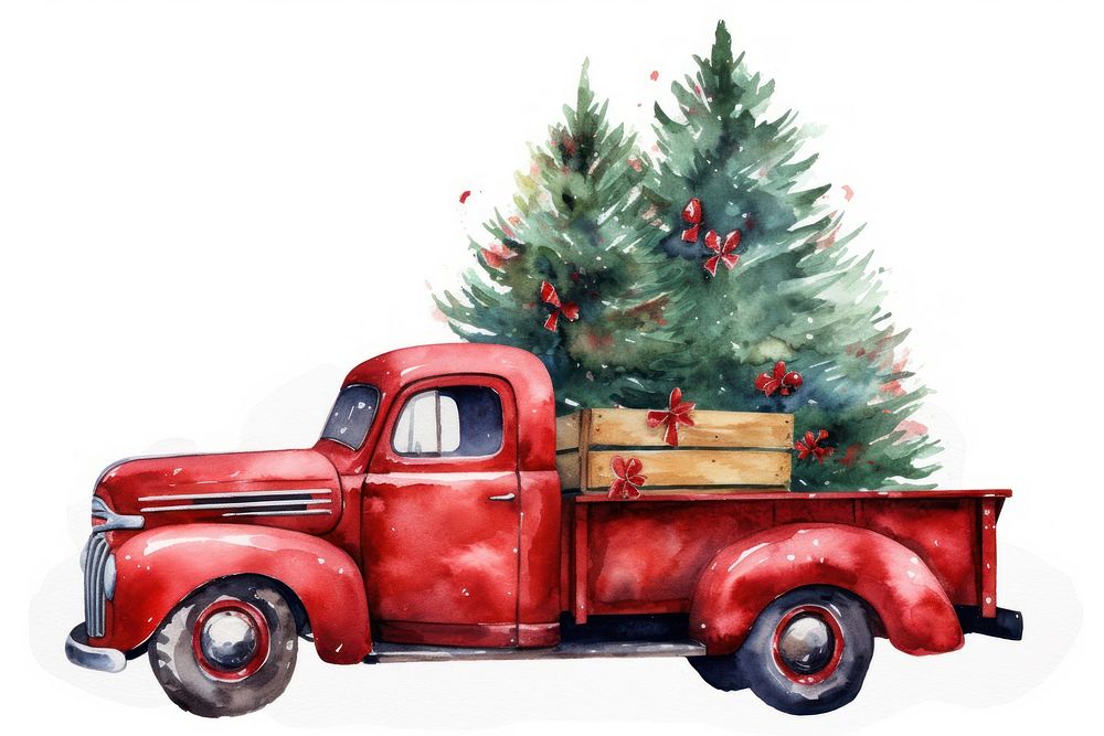 Christmas tree vehicle truck. AI generated Image by rawpixel.