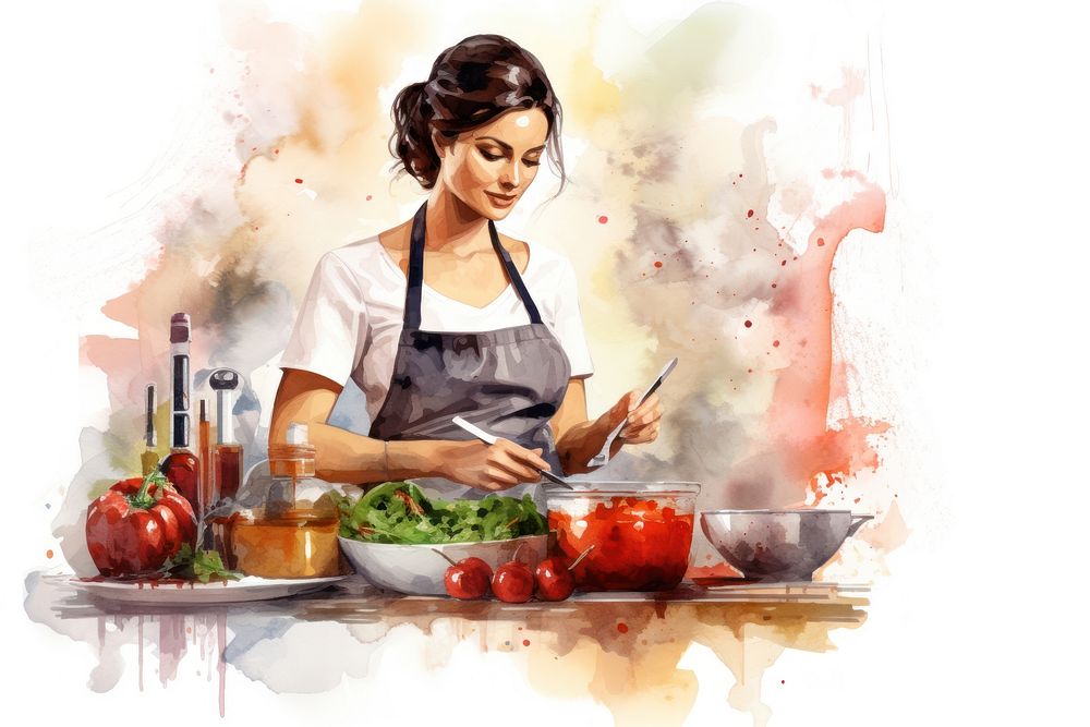 Cooking adult chef food. AI generated Image by rawpixel.